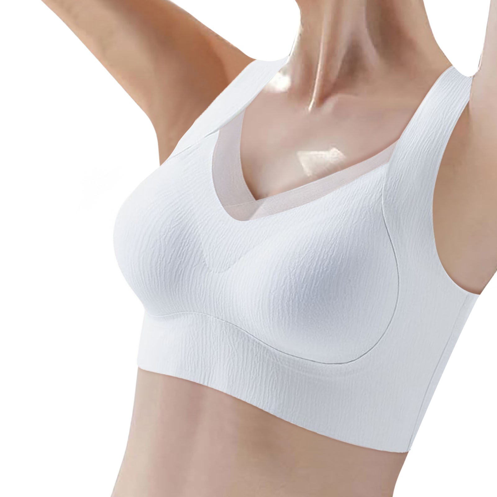 thumbnail image 1 of Sujetador fino de soporte para mujer: camiseta sin costuras, sin aros, para pechos grandes, copa semirrígida, transpirable, suaviza la espalda, mejora la postura, sujetador cómodo para todas las es, 1 of 3